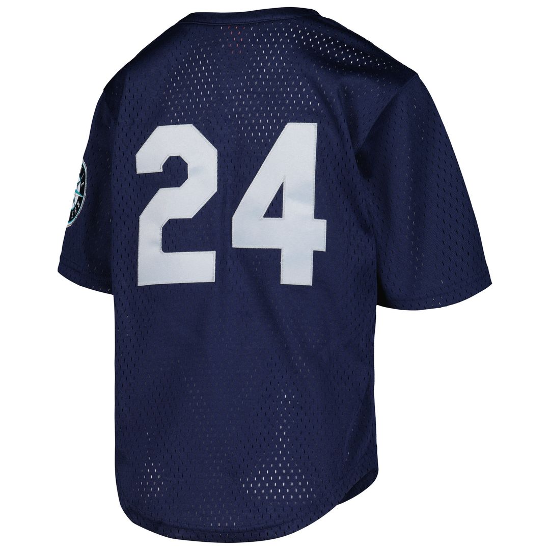 Ken Griffey Jr. Seattle Mariners Mitchell & Ness Youth Cooperstown Collection Mesh Batting Practice Jersey - Navy
